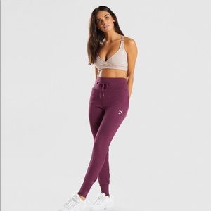 GymShark high waisted maroon joggers
